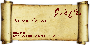 Janker Éva névjegykártya